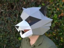 Animal Mask: Make your own 3D Low Poly Raccoon Mask with this printable PDF template. Great for Halloween and Parties!