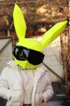 Snowboarder Rabbit Mask, PDF Template, Polygonal Paper Art, Paper craft pdf, Papermask Low poly, 3d mask, Costume diy, Origami, PDF