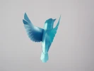 Kingfisher Papercraft: Low Poly Bird Decor (PDF Pattern)