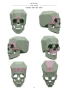 Skull Mask DIY, Papercraft Printable Template to create a DIY Low poly 3D accessory for a Halloween Skeleton costume, Skull Helmet