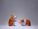 Hamsters Paper Craft, Digital Template, Origami, PDF Download DIY, Low Poly, Trophy, Sculpture, Hamsters Model