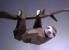 Sloth Model, Sloth Paper Craft, Sloth Digital Template, Sloth Low Poly, DIY, Sloth Sculpture