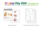 Hamsters Paper Craft, Digital Template, Origami, PDF Download DIY, Low Poly, Trophy, Sculpture, Hamsters Model