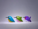 Hummingbird Minimal, Birds, How to make 3D paper craft, Make your own Bird 3D Paper Craft, DIY gift paper model, 3d Origami Bird decor