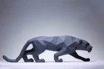 Black Panther Walk, Papercraft Panther, Leopard, Papercraft decor, Home decor, Gift, Papercraft 3D, low poly, origami 3D, papercraft template