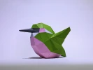 Hummingbird Minimal, Birds, How to make 3D paper craft, Make your own Bird 3D Paper Craft, DIY gift paper model, 3d Origami Bird decor