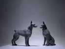 Doberman Stand & Sit Papercraft, Dog low poly, papercraft, papercraft 3d, PDF, gift, low poly papercraft, papercraft pdf, diy papercraft