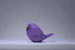 Minimal Birds, How to make 3D paper craft, Make your own Bird 3D Papercraft, diy gift paper model, PDF template kit, 3d Origami Bird decor