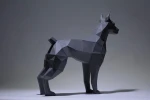 Doberman Papercraft dog, Papercraft decor, Home decor, Gift, Papercraft 3D, low poly,origami 3D,Papercraft template,PDF,Papercraft doberman