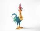 Rooster Cartoon, Template For Assembling PDF, Low poly, Polygonal Paper Craft
