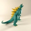 Godzilla Roar 3D Decor Low poly Papercraft, DIY, PDF
