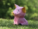 Cute Pig, Template For Assembling PDF, Low poly, Polygonal Paper Craft