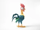 Rooster Cartoon, Template For Assembling PDF, Low poly, Polygonal Paper Craft