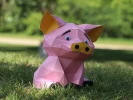 Cute Pig, Template For Assembling PDF, Low poly, Polygonal Paper Craft