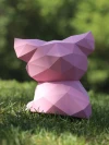 Cute Pig, Template For Assembling PDF, Low poly, Polygonal Paper Craft