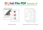 Black Panther Sit Paper Craft, Digital Template, Origami, PDF Download DIY, Low Poly, Trophy, Sculpture, Model