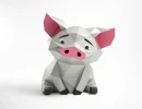 Cute Pig, Template For Assembling PDF, Low poly, Polygonal Paper Craft