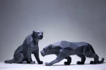 Black Panther Walk Model & Sit Model, Leopard, Papercraft decor, Home decor, Gift, Papercraft 3D, low poly, origami 3D, papercraft template