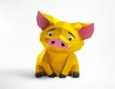 Cute Pig, Template For Assembling PDF, Low poly, Polygonal Paper Craft