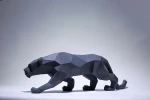 Black Panther Walk Model & Sit Model, Leopard, Papercraft decor, Home decor, Gift, Papercraft 3D, low poly, origami 3D, papercraft template