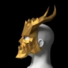 Dragon Mask, Horned Mask Low poly Papercraft, DIY, PDF