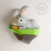 Rabbit Papercraft Template: 3D Lowpoly DIY (PDF)
