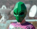 Alien Mask | DIY Paper Mask, Printable Template, Papercraft, 3D Mask, Polygon, Low Poly, Geometric, Costume, Pattern, PDF Download