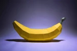 Banana XL Paper Craft, Digital Template, Origami, PDF Download DIY, Low Poly, Trophy, Sculpture, 3D Model, Fruit