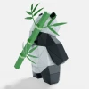 Panda Standing Paper Sculpture, Printable PDF template, Handmade Wild Animal Figurine Papercraft, 3D puzzle, Low Poly Home Decor