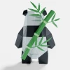 Panda Standing Paper Sculpture, Printable PDF template, Handmade Wild Animal Figurine Papercraft, 3D puzzle, Low Poly Home Decor