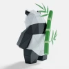 Panda Standing Paper Sculpture, Printable PDF template, Handmade Wild Animal Figurine Papercraft, 3D puzzle, Low Poly Home Decor