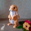 Rabbit Table Decor Low poly Papercraft, DIY, PDF