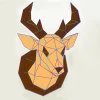 Deer 3D Wall Decor Low poly Papercraft, DIY, PDF