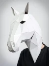 Papercraft Horse Head Mask. Low Poly Animal Pattern: DIY Costume.