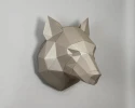 Wolf paper craft wall art: PDF Template. 3d Papercraft Low Poly DIY 3d Model.