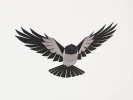 Crow papercraft 3d. Low poly flying bird. Black bird sculpture, DIY dark academia decor!
