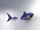 Shark wall decor, Low Poly Shark Model, Create Your Own 3D Papercraft Shark, Origami Shark, Great White Shark, Shark Week, Cool Dorm Decor