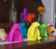 Seated Bear Family 3D Decor Low poly Papercraft, DIY, PDF