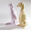 Meerkat 3D Decor Low poly Papercraft, DIY, PDF