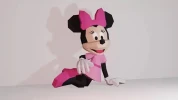 Sitting Minnie Mouse 3D Decor Low poly Papercraft, DIY, PDF
