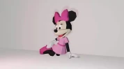Sitting Minnie Mouse 3D Decor Low poly Papercraft, DIY, PDF