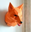 Fox Head Wall Papercraft, Paper Sculpture, Low Poly PDF Template, DIY Decor & Gift Fox Head Wall Papercraft, Paper Sculpture, Low Poly PDF Template, DIY Decor & Gift