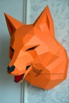 Fox Head Wall Papercraft, Paper Sculpture, Low Poly PDF Template, DIY Decor & Gift Fox Head Wall Papercraft, Paper Sculpture, Low Poly PDF Template, DIY Decor & Gift
