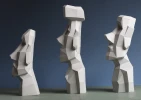 Easter Island Moai Statue 3D Decor Low poly Papercraft, DIY 3 Rapa Nui Figurines, PDF