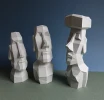 Easter Island Moai Statue 3D Decor Low poly Papercraft, DIY 3 Rapa Nui Figurines, PDF