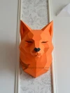 Fox Head Wall Papercraft, Paper Sculpture, Low Poly PDF Template, DIY Decor & Gift Fox Head Wall Papercraft, Paper Sculpture, Low Poly PDF Template, DIY Decor & Gift