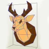 Deer 3D Wall Decor Low poly Papercraft, DIY, PDF