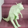 Chupacabra 3D Decor Low poly Papercraft, DIY, PDF, Monster Papercraft