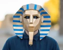 Tut Mask, Pharaoh Tutankhamun Mask | DIY Paper Mask, Printable Template, Papercraft, 3D Mask, Polygon, Low Poly, Geometric, Costume, Pattern