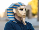 Tut Mask, Pharaoh Tutankhamun Mask | DIY Paper Mask, Printable Template, Papercraft, 3D Mask, Polygon, Low Poly, Geometric, Costume, Pattern